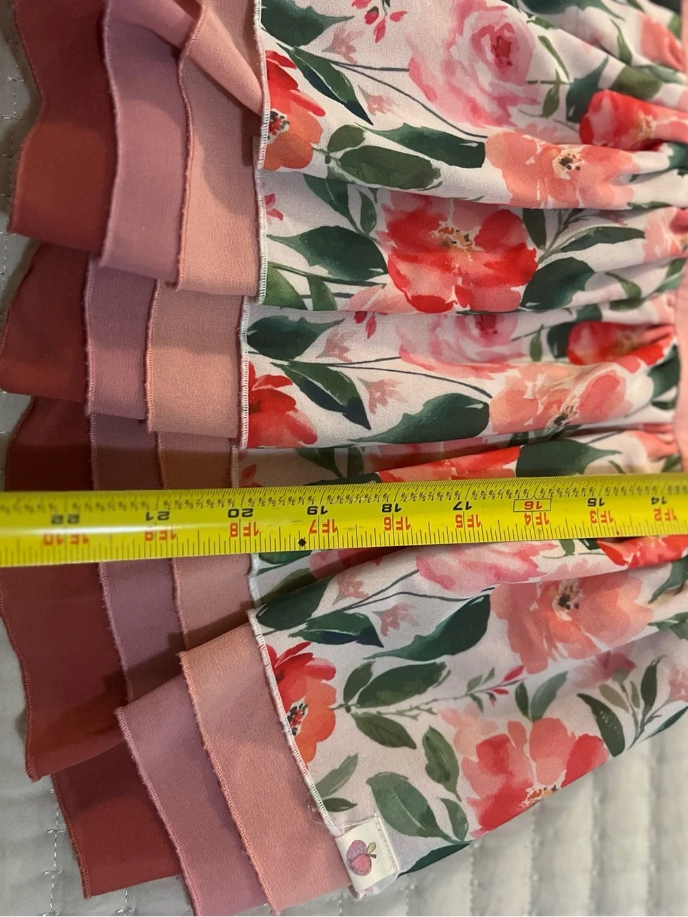 Cheeky plum Pink Floral Tiered Long-Sleeve Dance Leotard